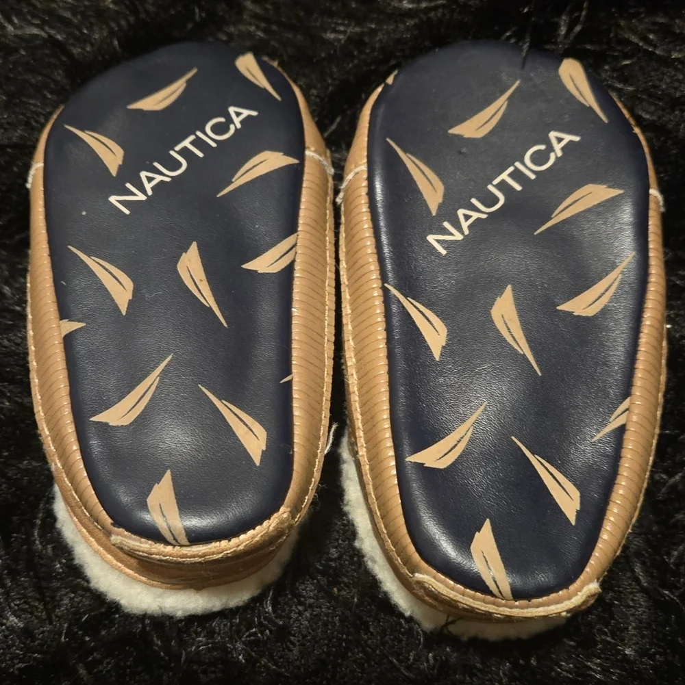 Nautica Tan Baby Shoes with Black Laces